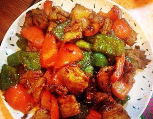 美味可口的肉片甜椒做法（健康营养的家庭美食）  第1张