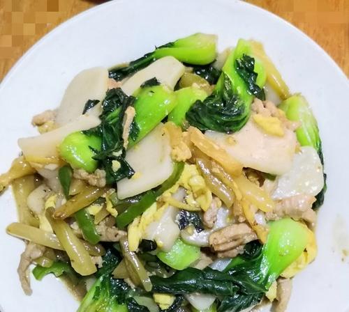 上海青肉片炒的完美做法（做菜不再难）  第1张
