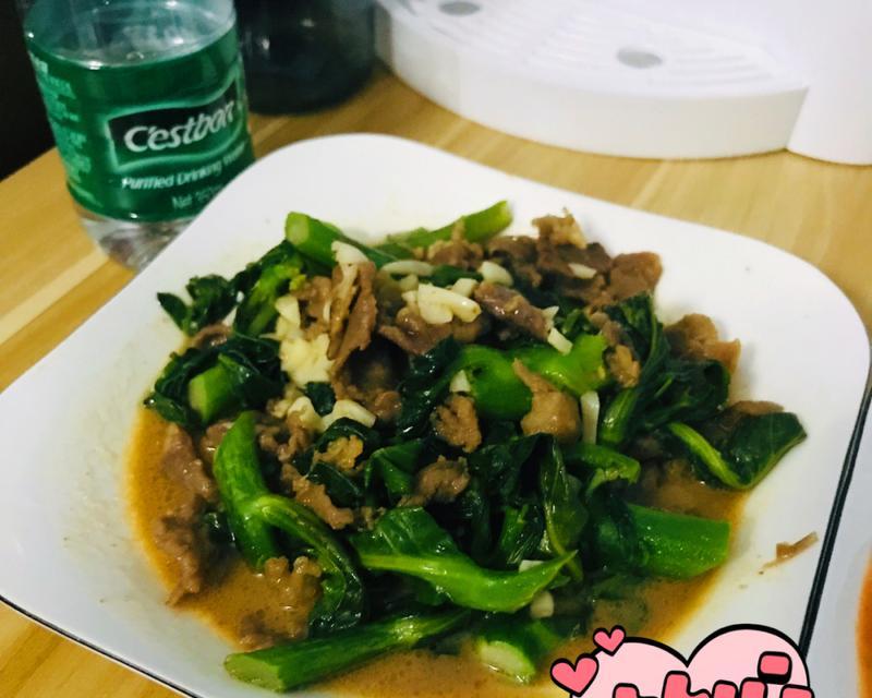 肉片炒芥兰，营养美味兼备（健康蔬菜的最佳搭档）  第3张