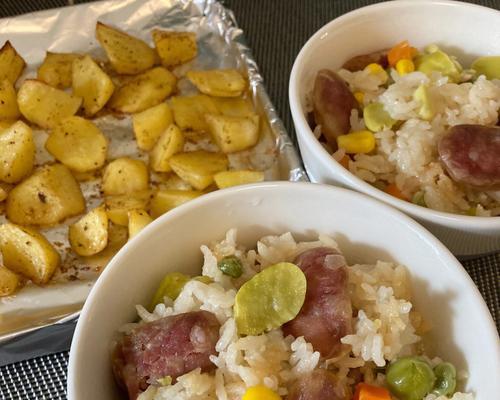 美味蚕豆火腿焖饭的制作方法（健康美食）